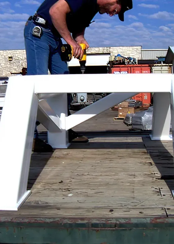 a crane with lifting a steel reinforced roof
