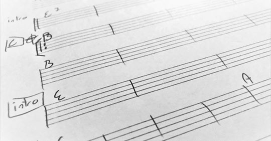 partition musicale avec accords