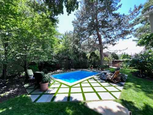 home pool with pavers and landscaping
