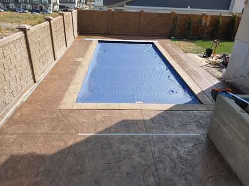 pool with blue cover