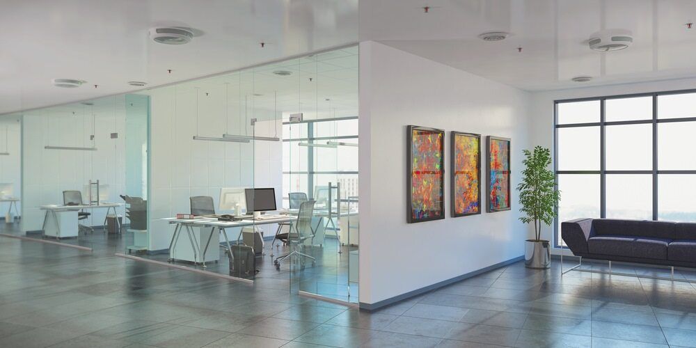 Modern Office Interior With Glass-partitioned Workstations — Gray Projects in Woodford, QLD