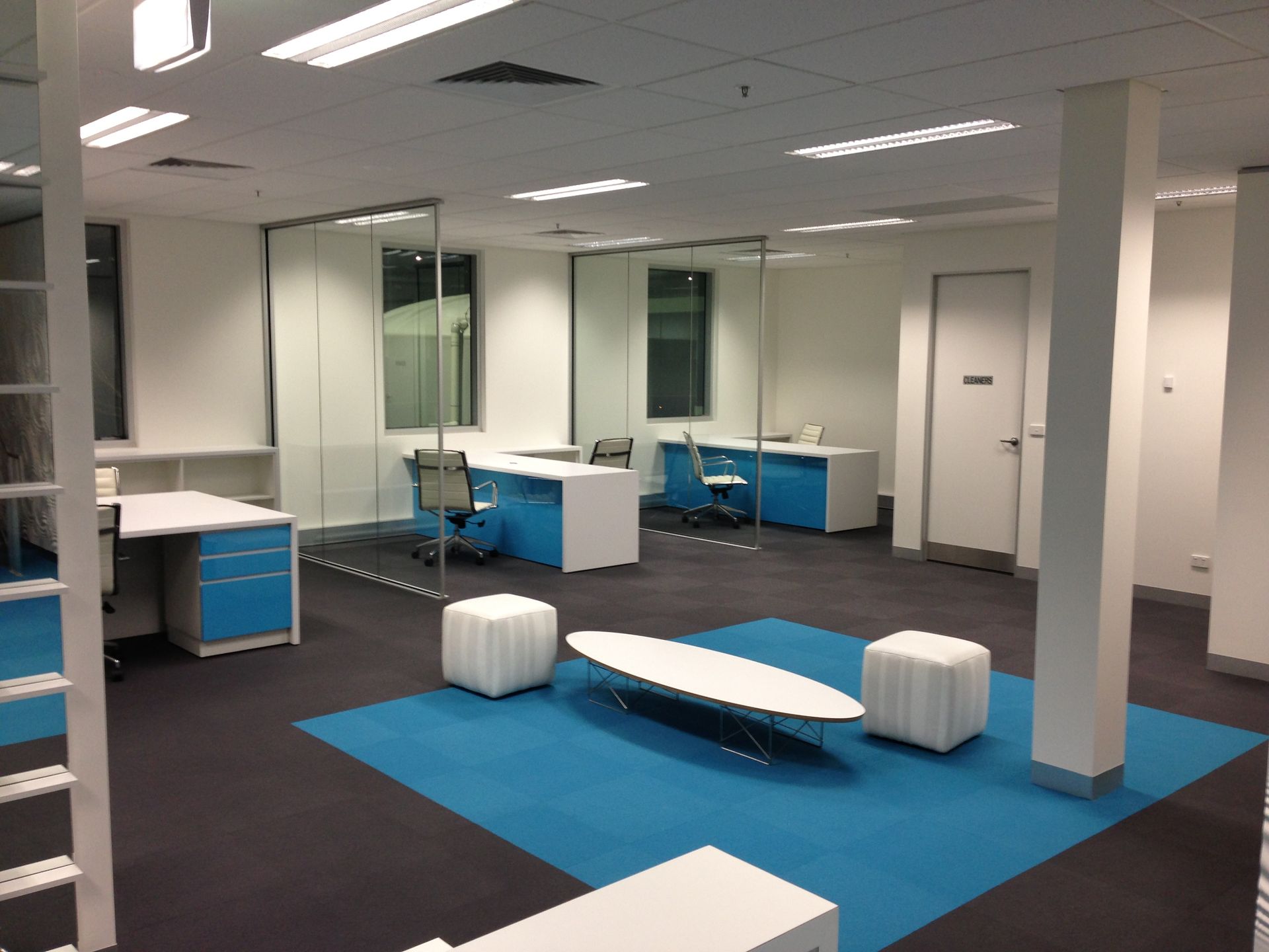 Modern Office Space With White Desks — Gray Projects in Woodford, QLD