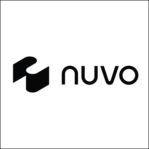 Nuvo logo in black on a white background