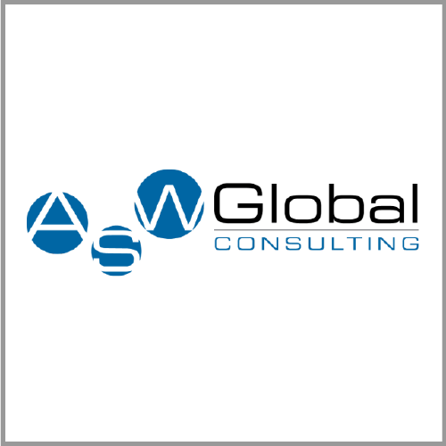 Logo for Global Consulting: blue circles form letters