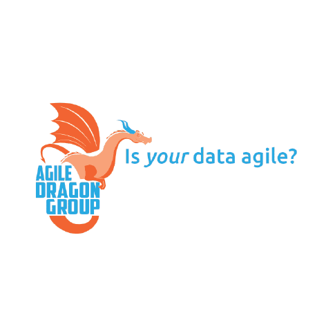 Logo of Agile Dragon Group with an orange dragon and blue text that reads,
