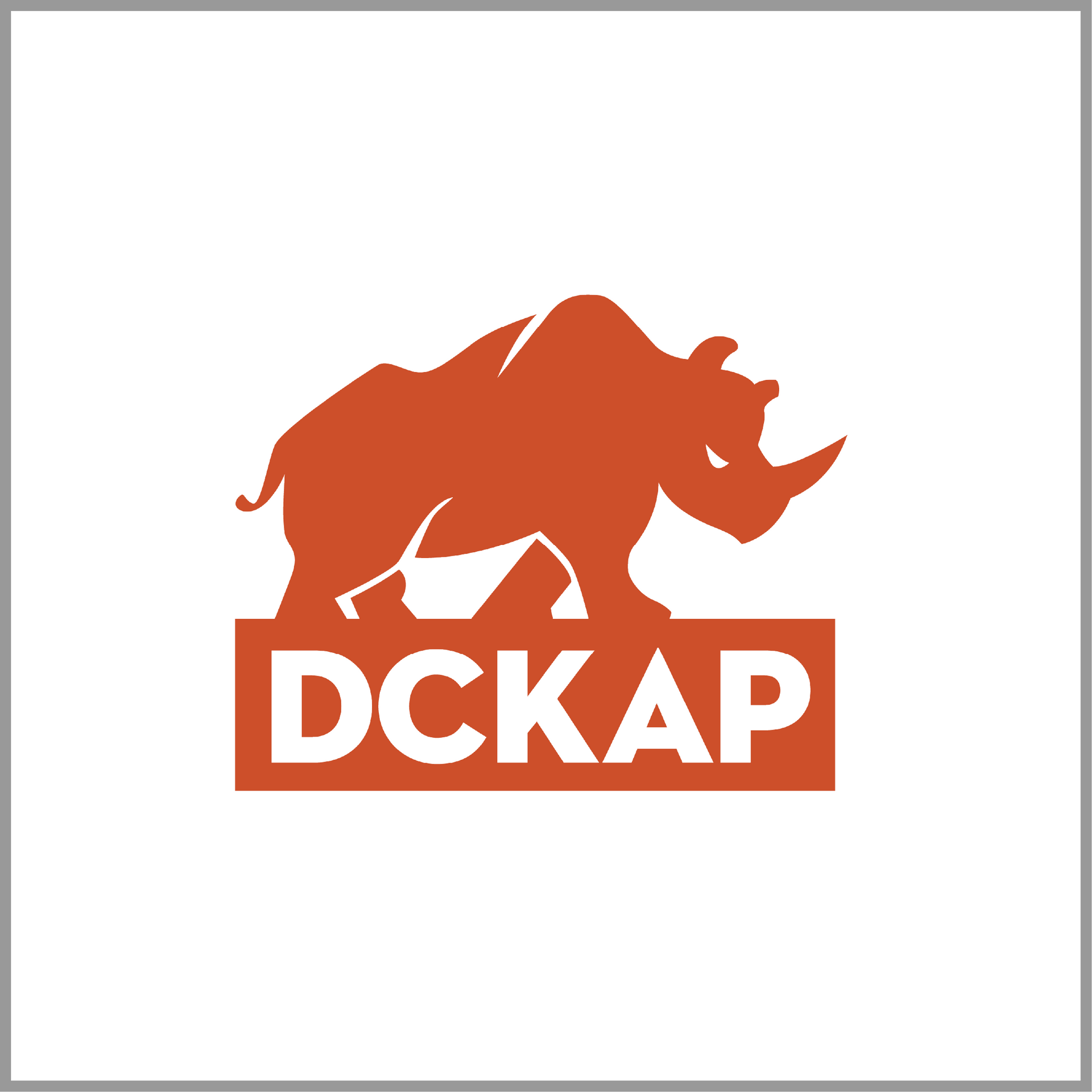 Orange rhino logo for DCKAP.