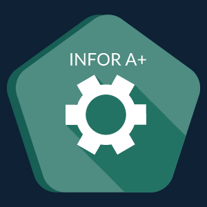 cog logo inside a green pentagon
Infor A+