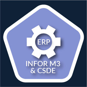 Infor M3/CSDe above a cog icon