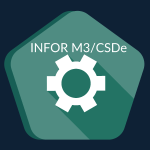 Infor M3/CSDe above a cog icon