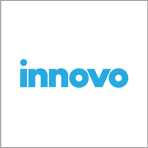 Blue “innovvo” wordmark logo on a white background