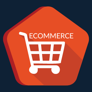 ECommerce above a shopping cart icon