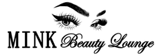 The logo for mink beauty lounge shows a woman 's eyes and eyebrows.