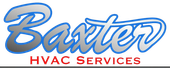 Logo for baxter hvac services on a white background