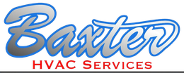 Logo for baxter hvac services on a white background