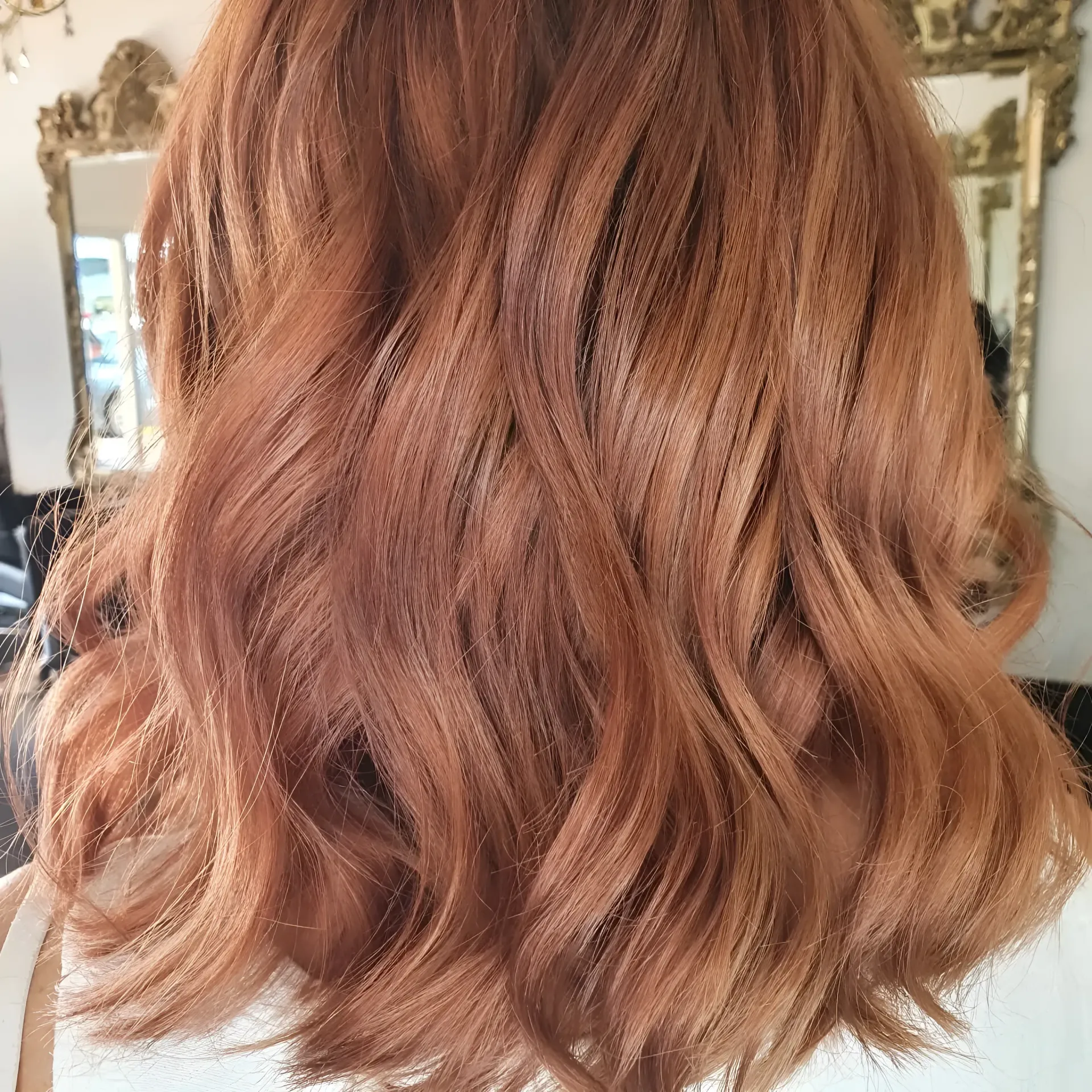 Reddish-Brown Wavy Hair Styled With a Slight Side — 5th Ave Hair Lounge in Caloundra, QLD