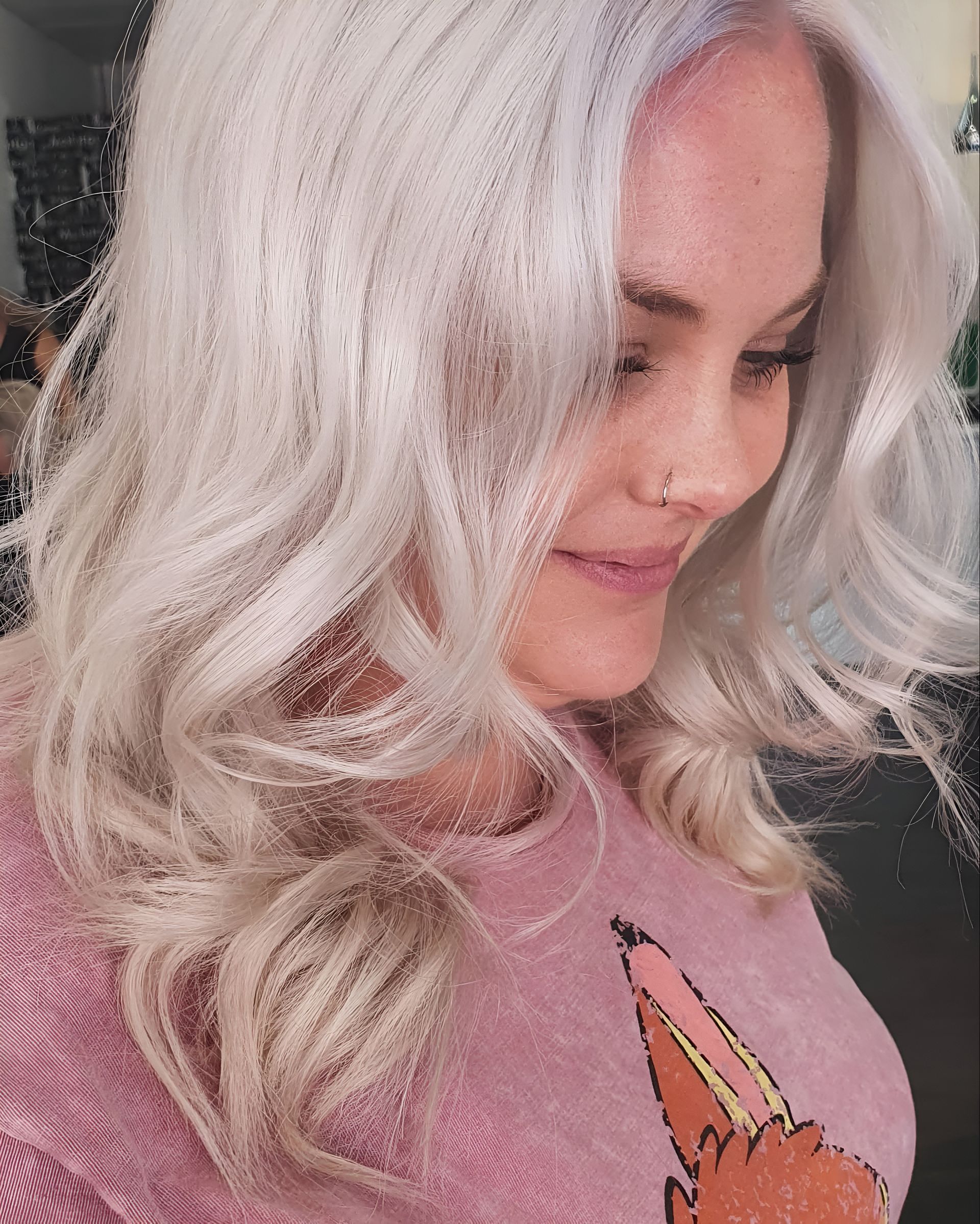 Woman With Wavy, Light Blonde Hair Smiles — 5th Ave Hair Lounge in Caloundra, QLD