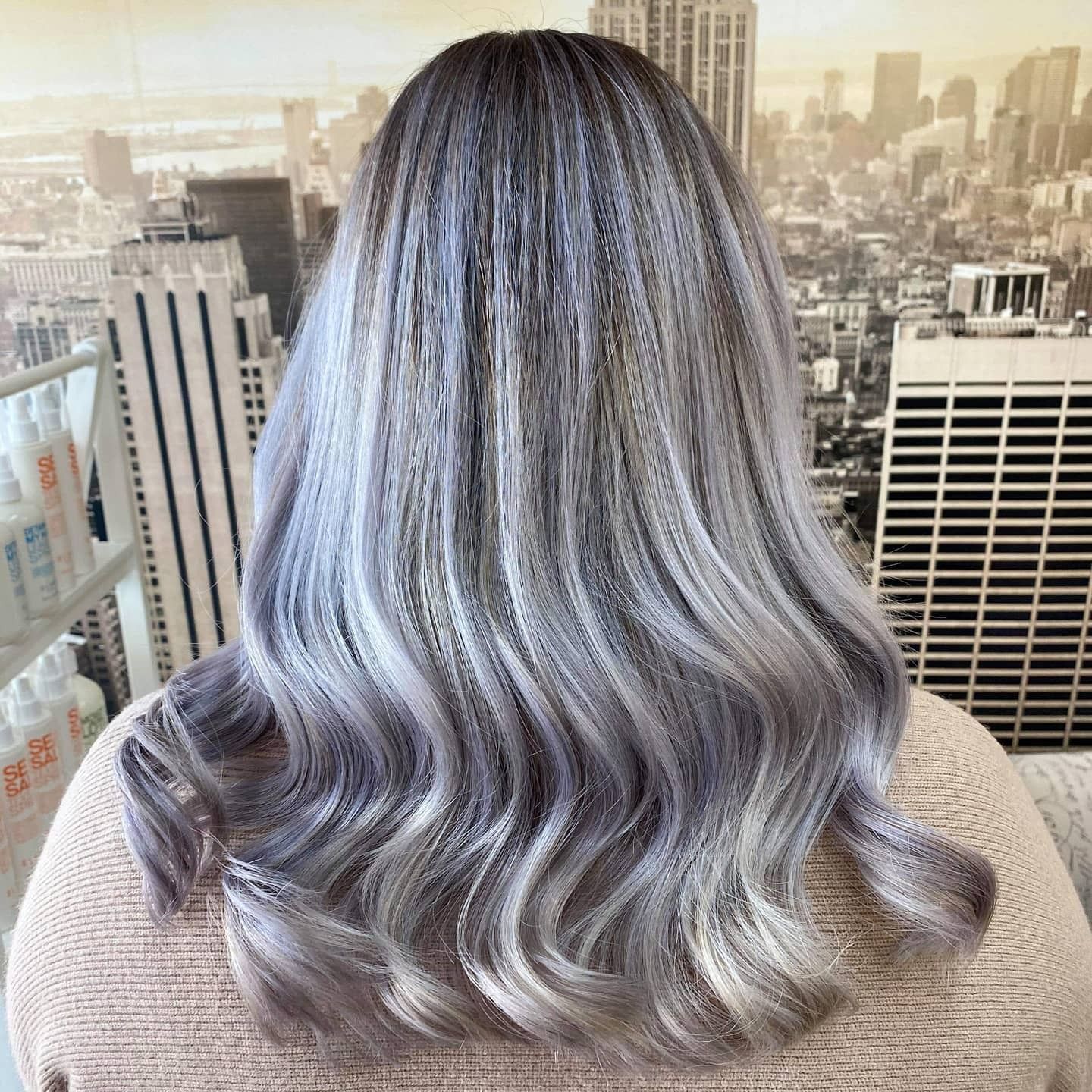 Woman With Wavy Silver Hair — 5th Ave Hair Lounge in Caloundra, QLD