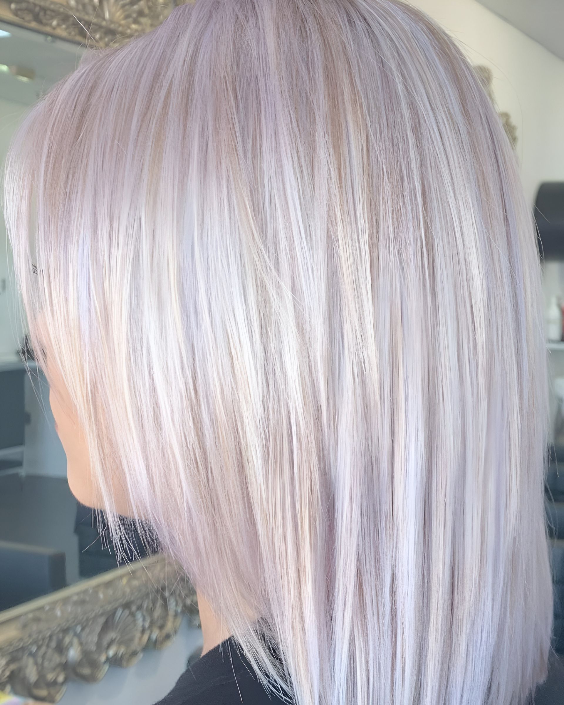 Person With Straight, Light Lavender Hair — 5th Ave Hair Lounge in Caloundra, QLD