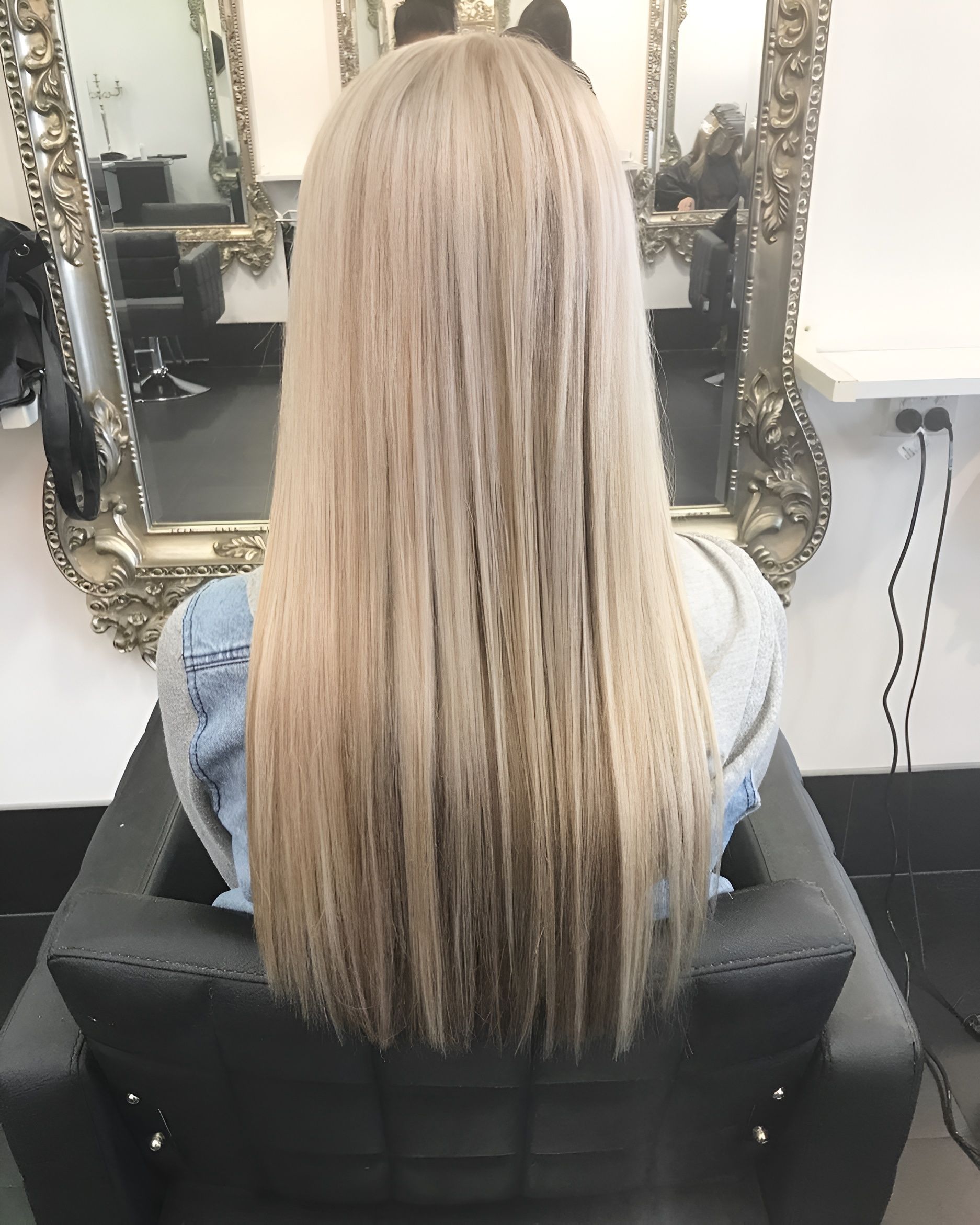 Blonde Hair Styled Straight, Sitting in a Salon Chair — 5th Ave Hair Lounge in Caloundra, QLD