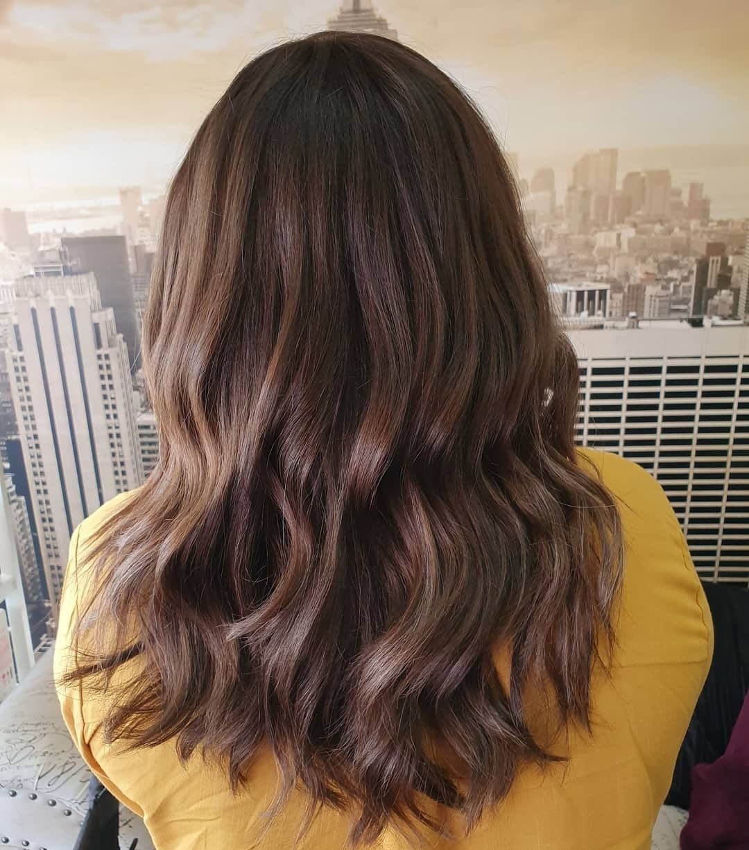 Woman With Long Wavy Brown Hair, Facing Away — 5th Ave Hair Lounge in Caloundra, QLD