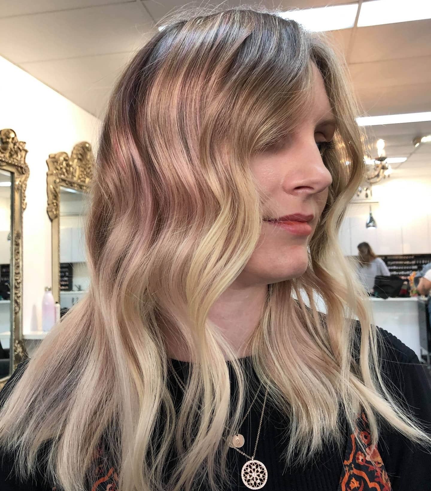 Woman With Wavy, Blonde Hair With Highlights, in a Salon — 5th Ave Hair Lounge in Caloundra, QLD