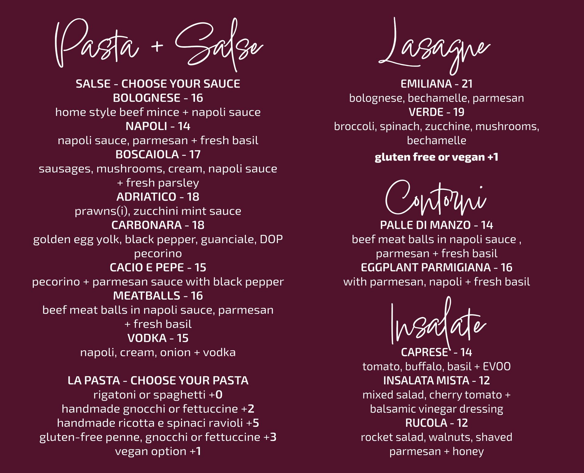 Pronto478 Menu
