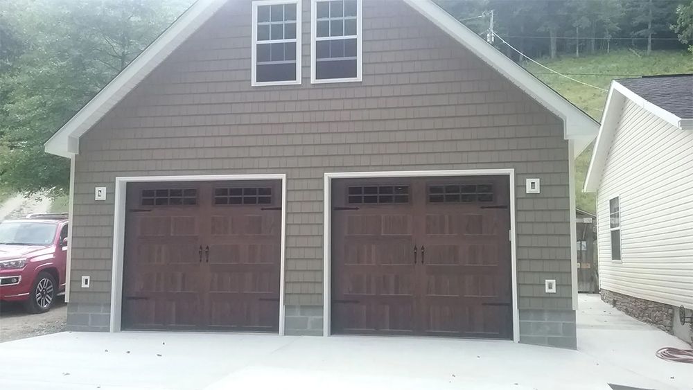 Two Brown Garage Door