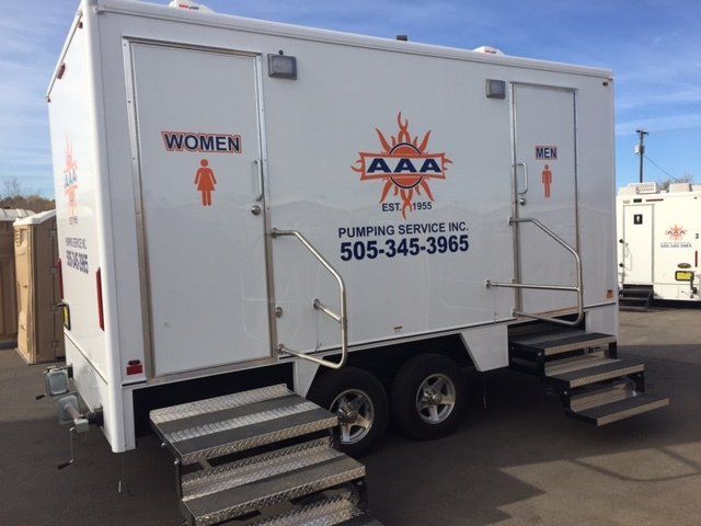 Modern Restroom Trailer — Albuquerque, NM — AAA Pumping Service Inc.