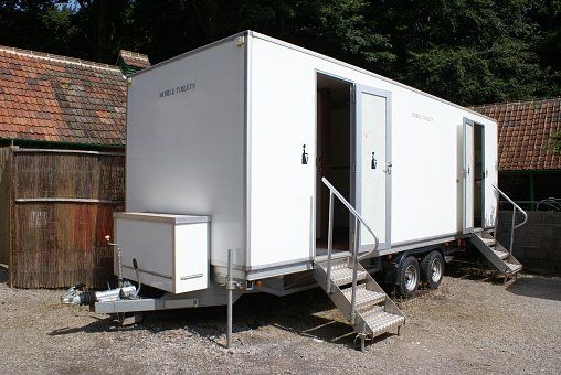 White Trailer With Stairs — Albuquerque, NM — AAA Pumping Service Inc.