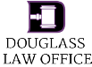 Douglass Law Office logo with a white gavel on a black square above the firm name.