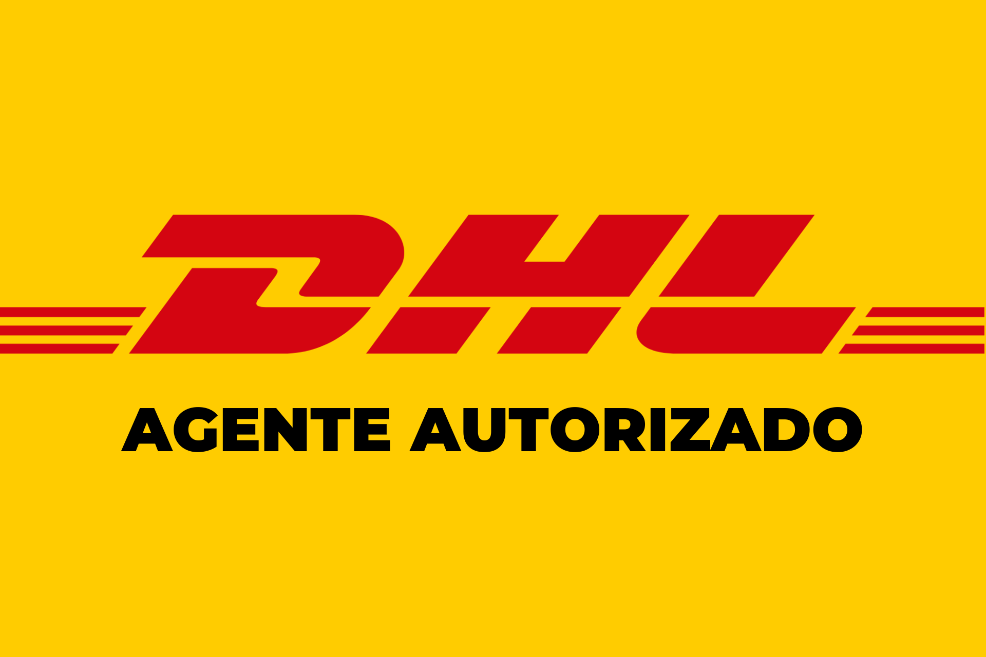 O logotipo da dhl está em um fundo amarelo.