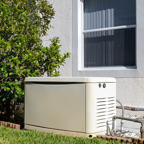 Home electric power generator on the side of house for use of emergency power outage