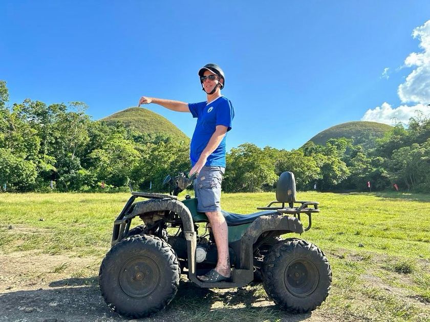 ATV buggy adventure at the Chocolate Hills in Bohol a guided excursion arranged by Pure Shores Villa