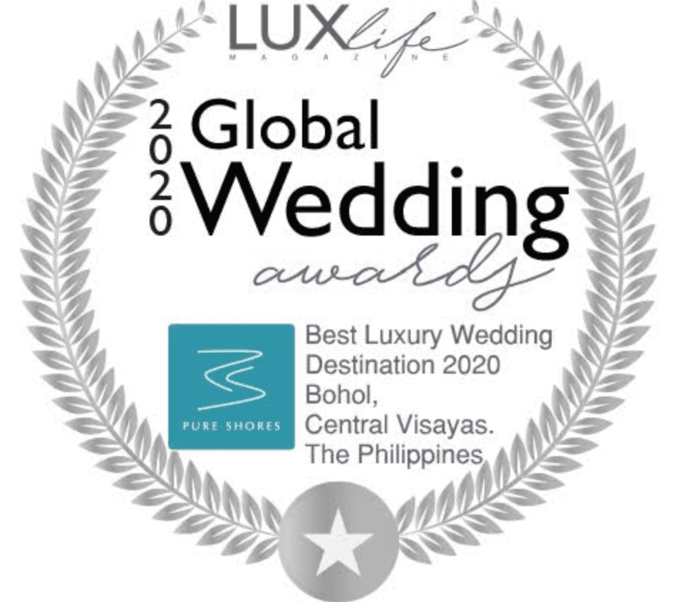 LUX Life 2020 Global Wedding Awards Best Luxury Wedding badge awarded to Pure Shores Villa Bohol Philippines
