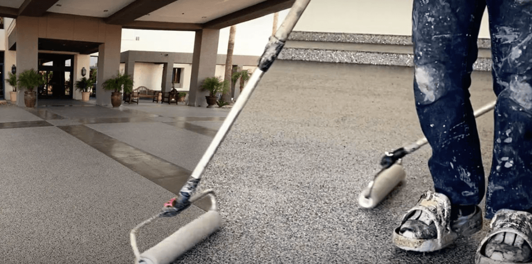 Epoxy flooring contractor does a garage floor in menifee, ca
