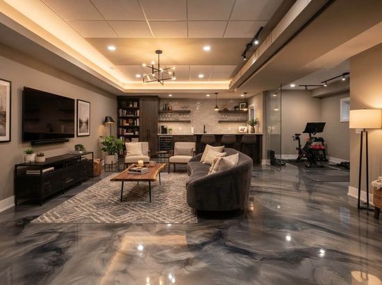 Epoxy professional pours in a residential space in menifee, CA