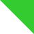A green and white triangle on a white background.