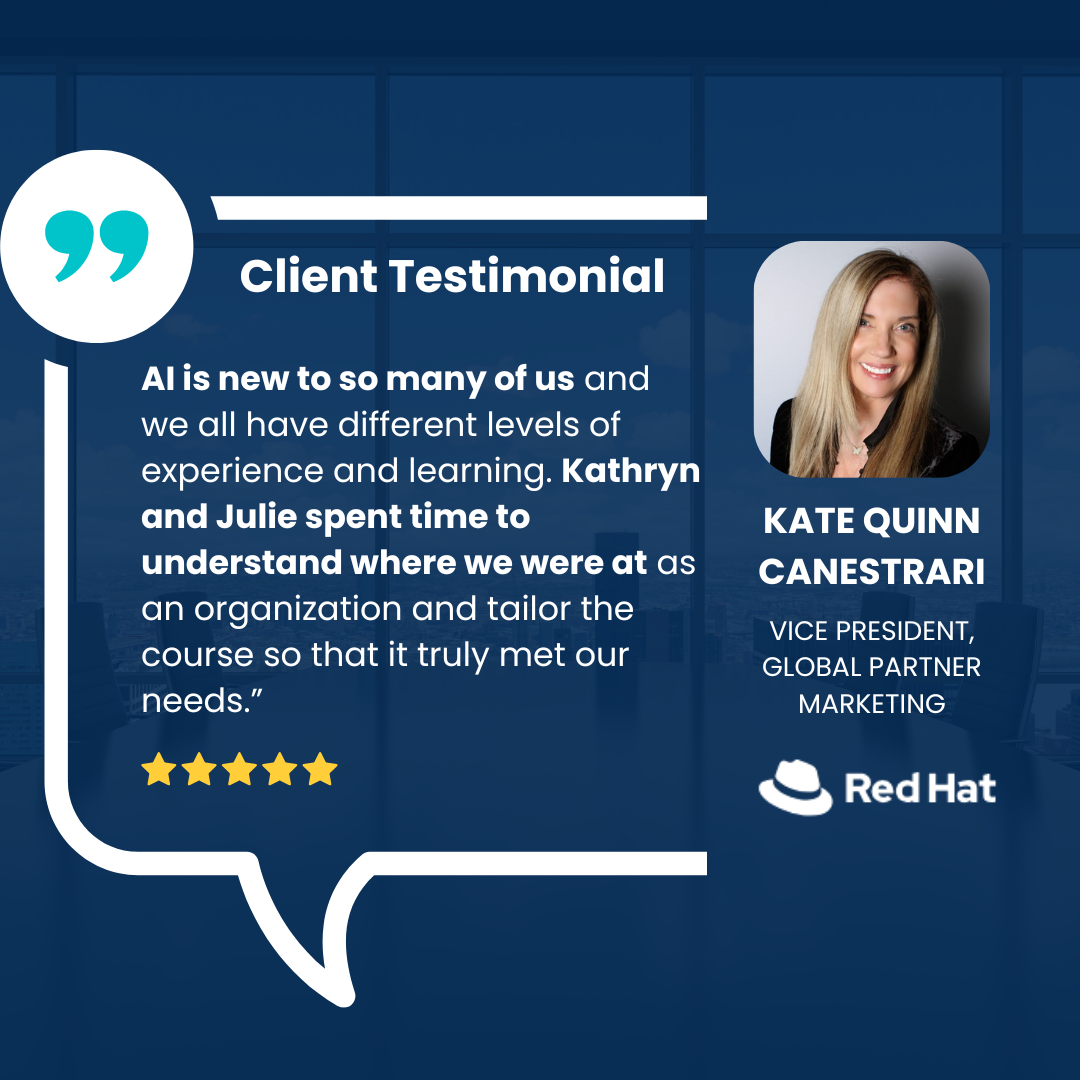 AI team training testimonial by Katie Quinn