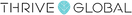 The Thrive Global logo, featuring dark gray text with a light blue icon shaped like a stylized leaf between the words.