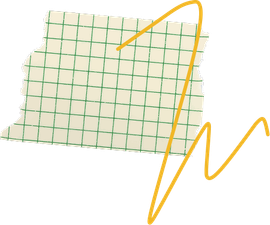 Green graph paper with an orange zigzag line