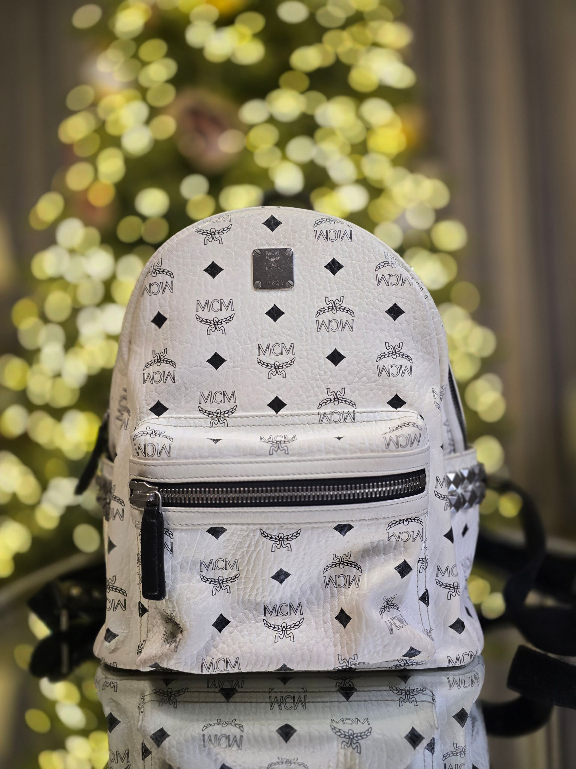 MCM Small White Backpack MCM Small White Backpack