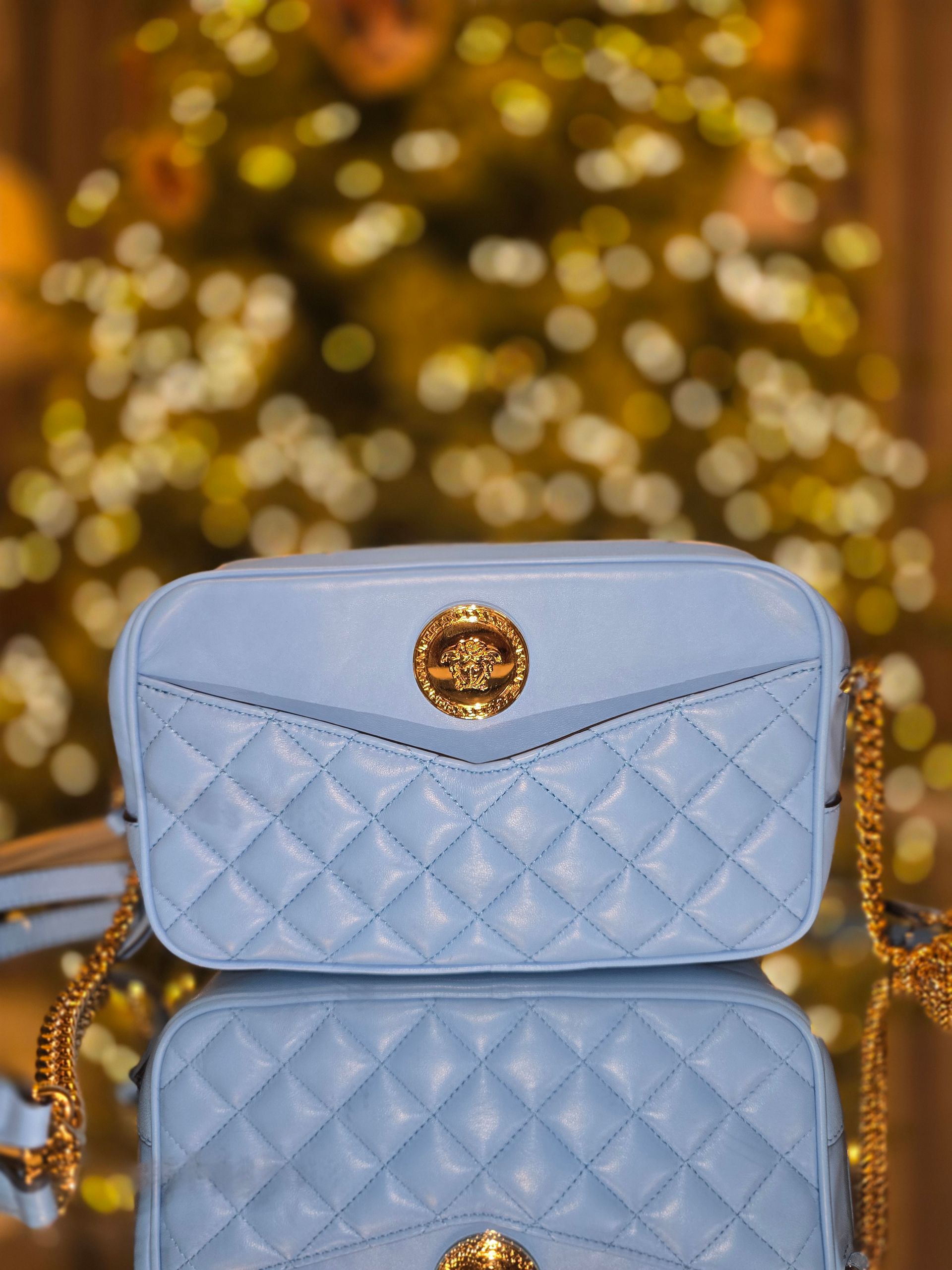Versace Napa Leather Blue Bag display picture 1