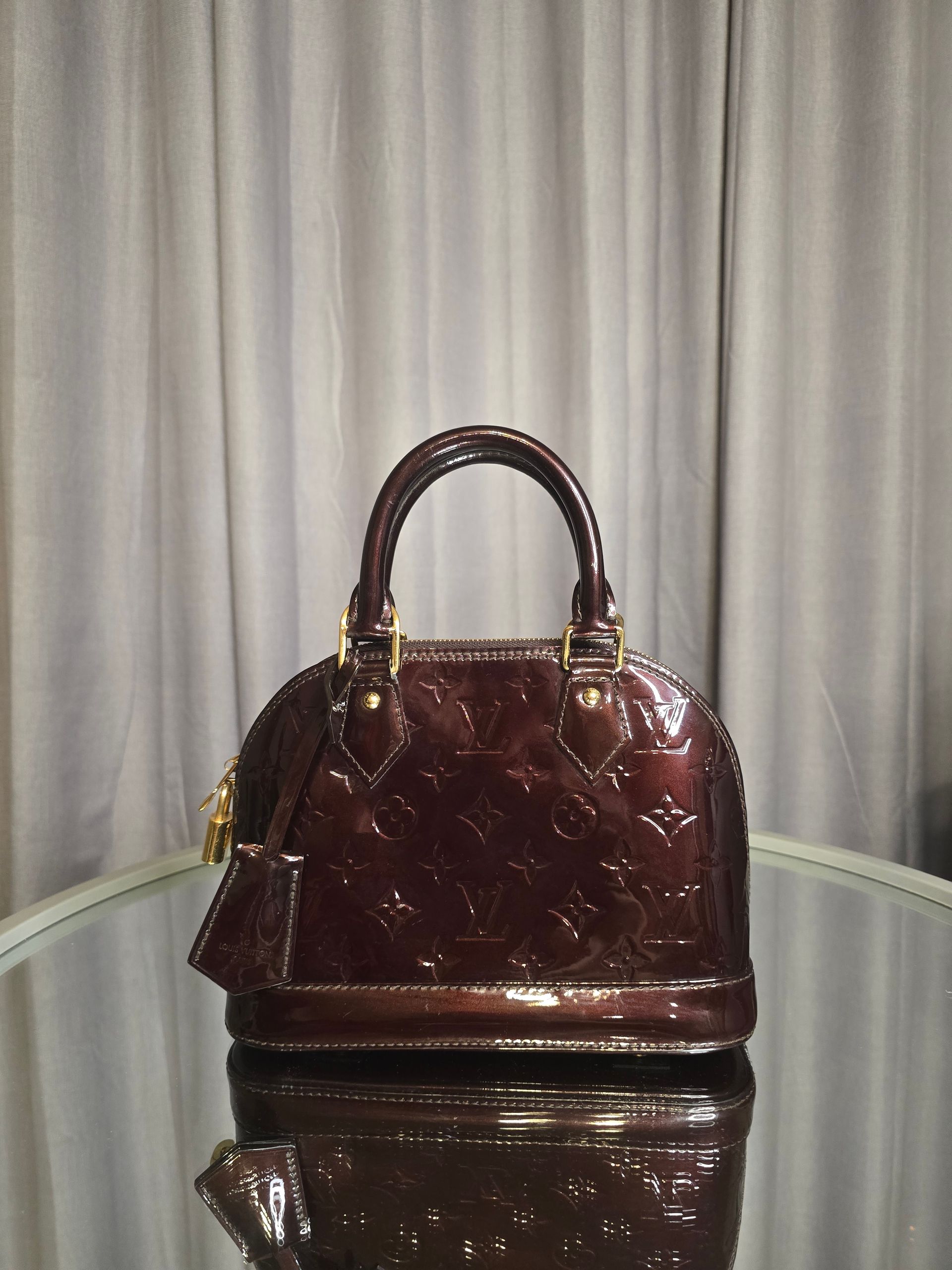 Louis Vuitton Alma Adamante BB Vernis Crossbody Bag