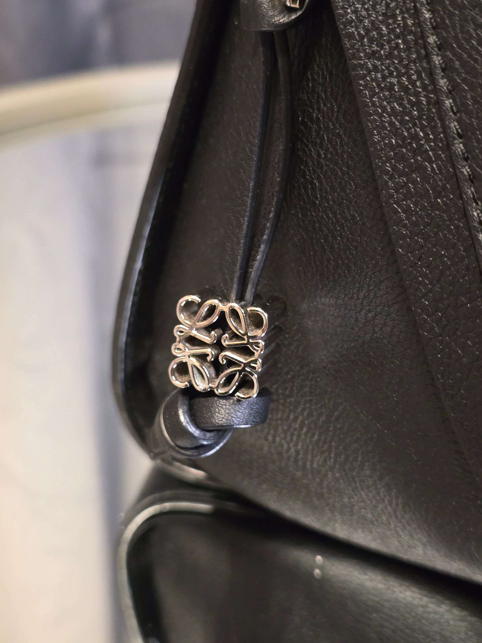 Loewe Black Hammock Leather Bag with Strap