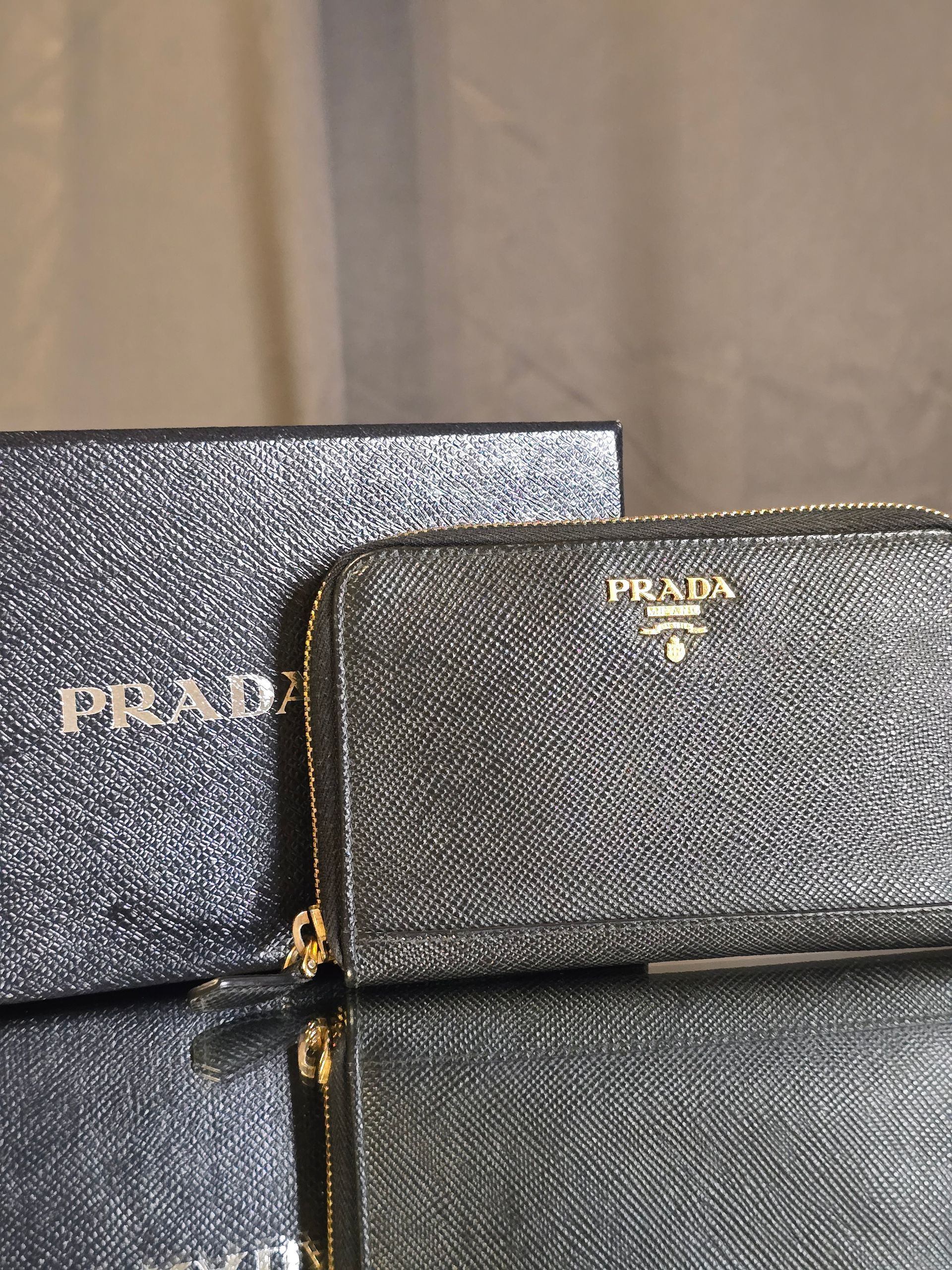 Prada Saffiano Leather Zippy Wallet