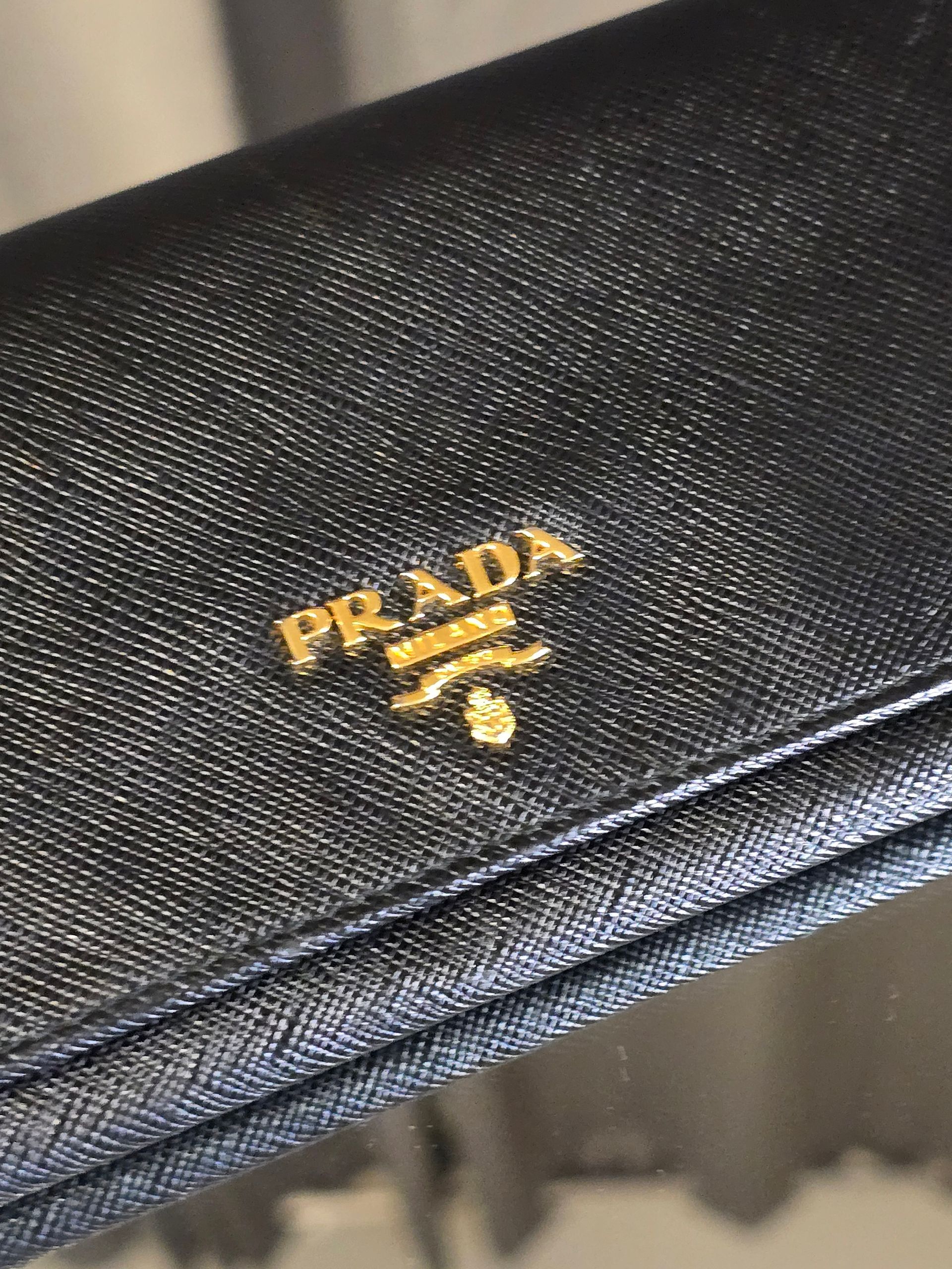Prada Saffiano Black Long Wallet