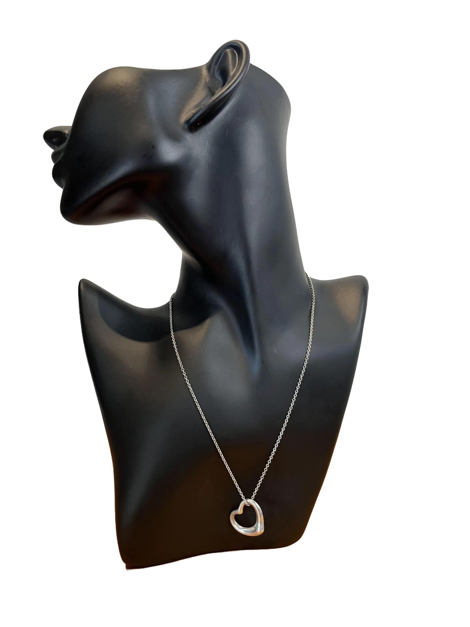 Tiffany & Co. Elsa Perreti Open Heart Sterling Silver Nekclace 16