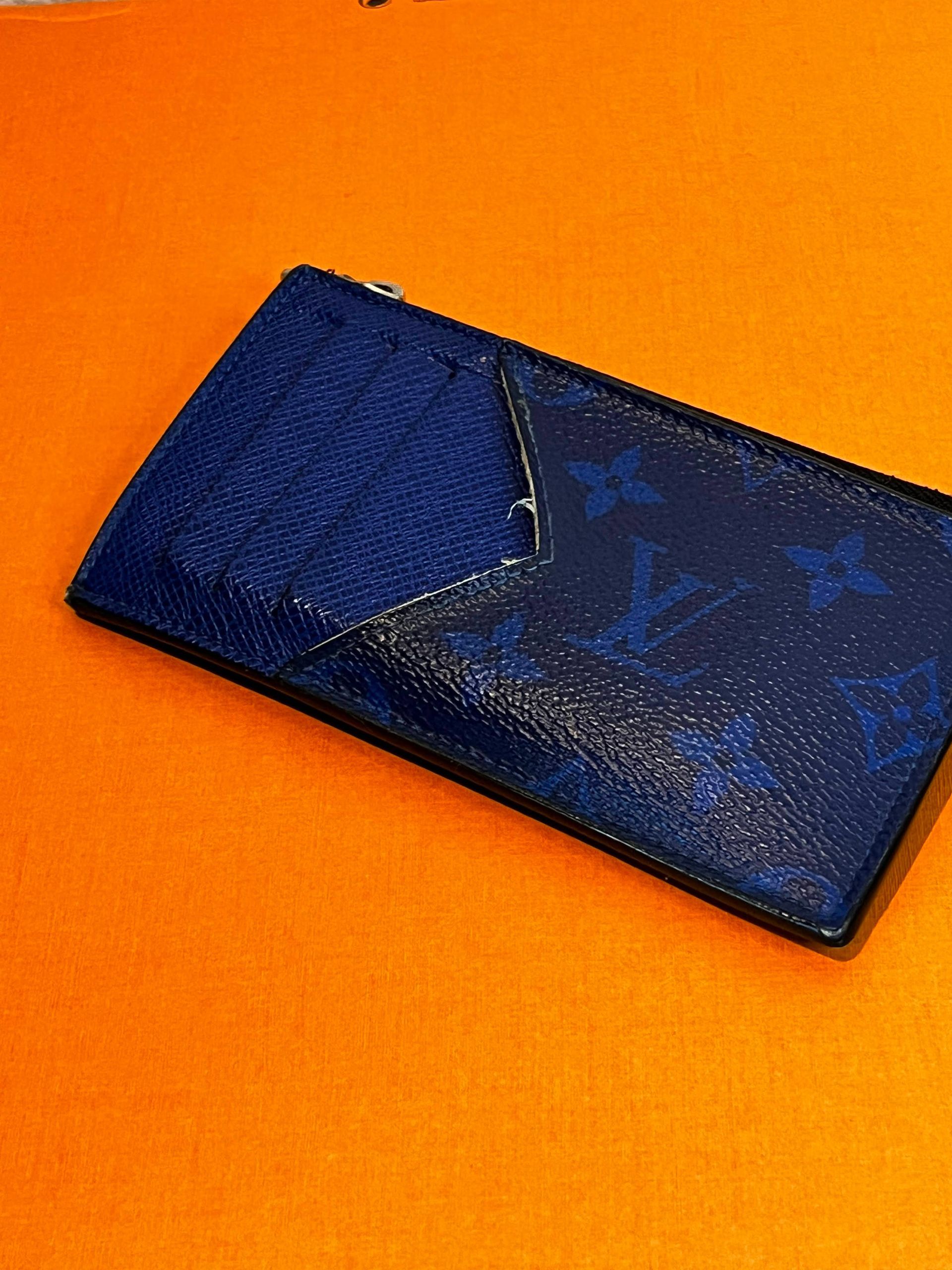 Louis Vuitton Taigarama Coin Card Holder in Cobaly Blue Monogram Canvas