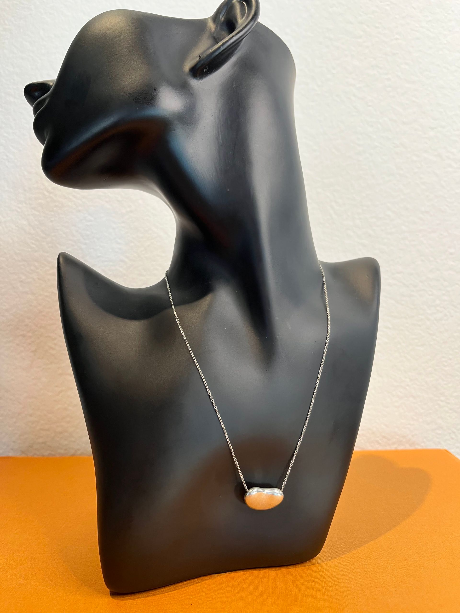 Tiffany & Co Elsa Peretti Bean Silver Necklace 14