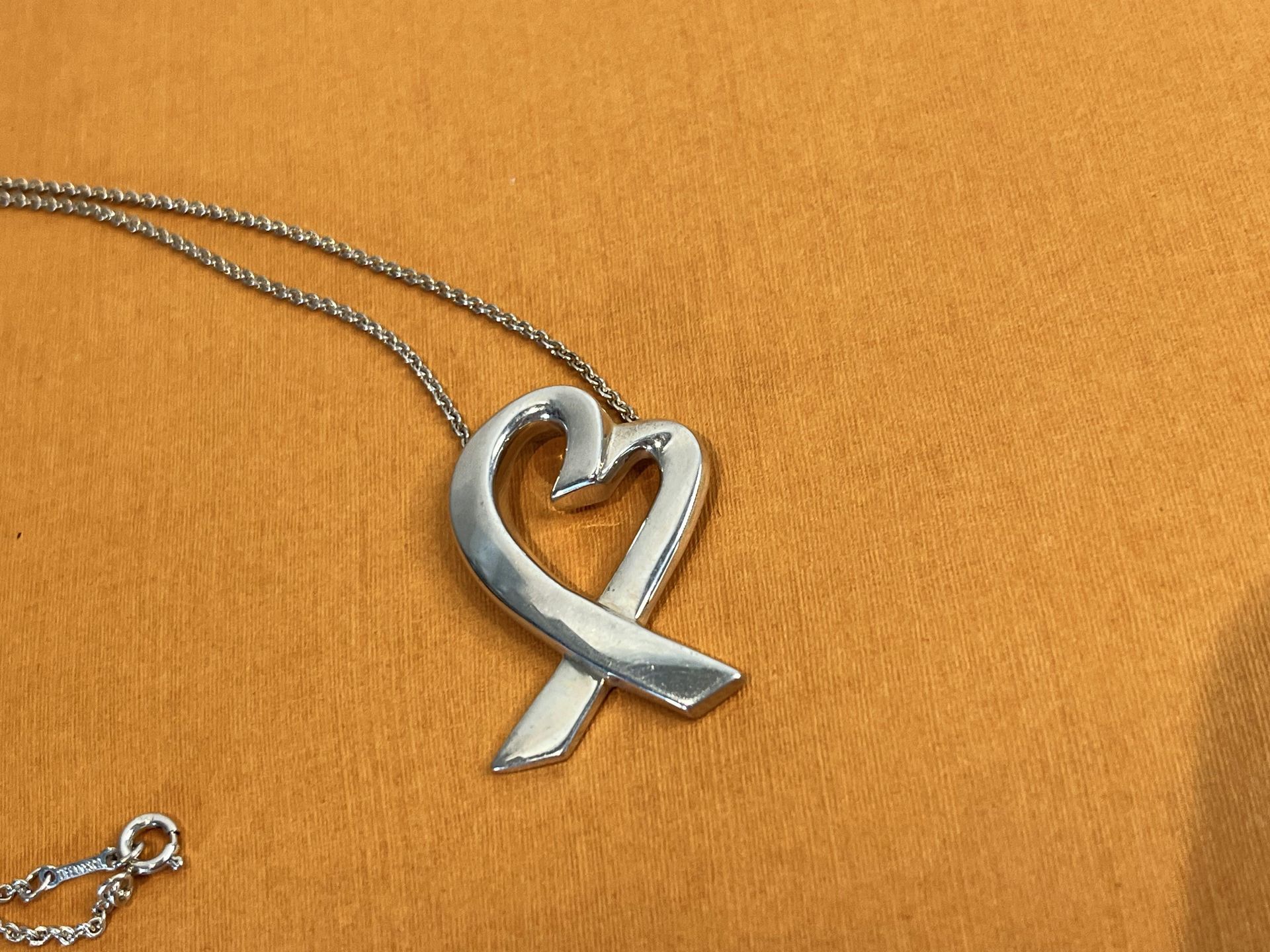 Tiffany & Co. Paloma Picasso Loving Heart Sterling Silver Neclace 22